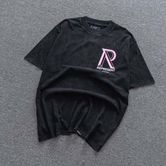 Represent Other - Represent Paris Pink Logo Print Short  Sleeves
